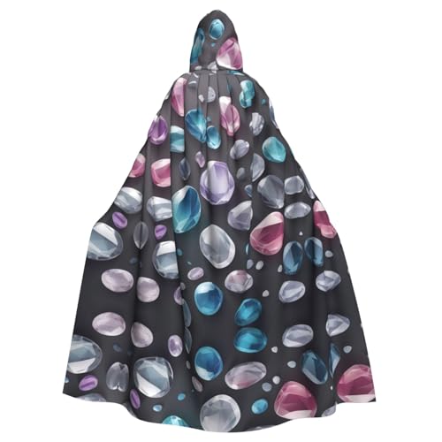 Manteau à capuche galets de cristal cape de fête adulte