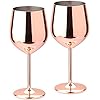 D L D Rotweinglas aus Edelstahl mit Metallstiel, bruchsicher, fÃ¼r WeiÃwein/Rotwein, CocktailglÃ¤ser, unzerbrechlich, BPA-frei, Kelche, Saft, GetrÃ¤nke, Champagner, Party, BarzubehÃ¶r (2 StÃ¼ck Rotgold)
