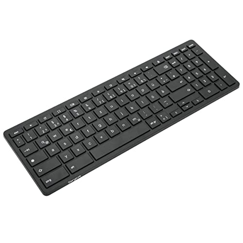 Targus Works with Chromebook Bluetooth Antimicrobial Keyboard, kabellose Tastatur, antimikrobielle Oberfl&auml;che, deutsches Layout (QWERTZ), schwarz, AKB872DE, 43 x 2,7 x 14 cm