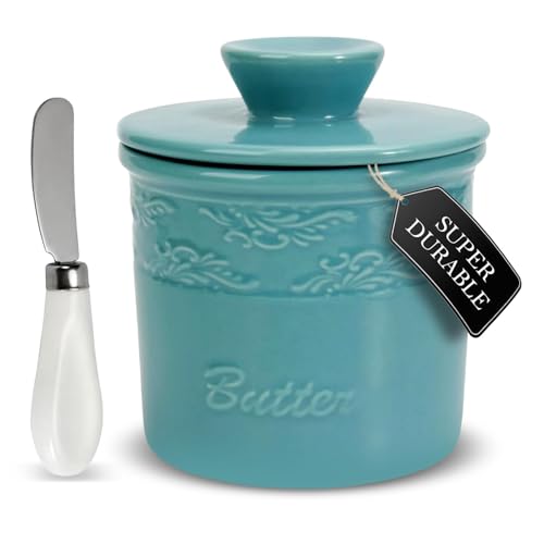 Sheffield Home French Butter Dish Crock with Lid & Spreader