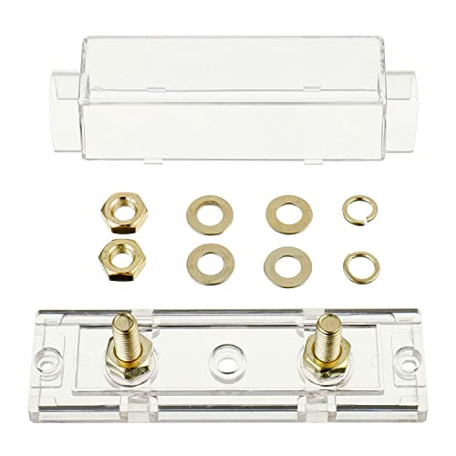 Bojack 2 Pcs 120A Clear Shell Anl Fuse Holder And 2 Pcs 120 Amp 32 Vdc Anl Fuses For Audio And Video System #TOP6