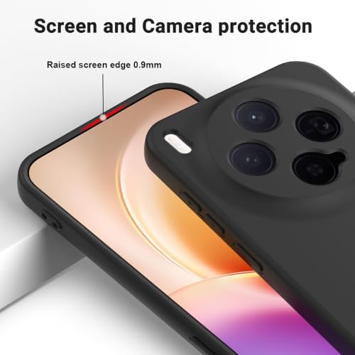 Image of Back Cover for Vivo X300 5G | Full Camera Protection | Premium Liquid Silicon Case | Flexible Bumper Case for Vivo X300 5G (Black)