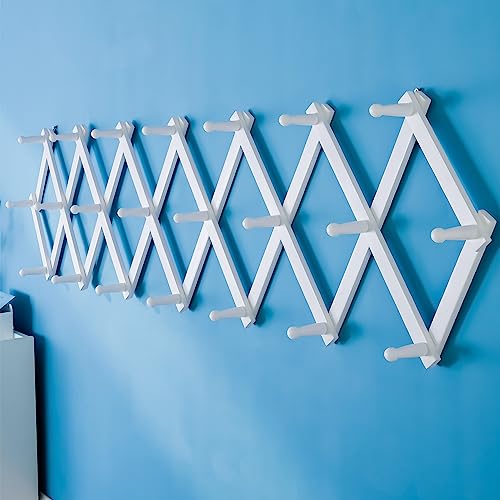 Accordion Wall Hanger with 22 Hooks, White