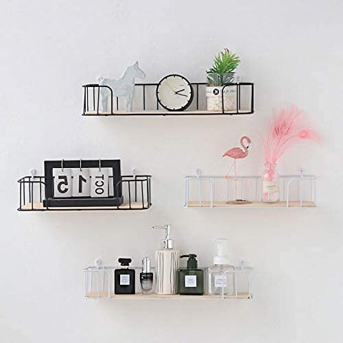 HJW Praktische opbergrek Thuis drijvende wandplank, metalen houten display opbergrek voor fotolijst boek plantenpot woonkamer slaapkamer badkamer balkon accessoires 1Huiyang-01020, klein - Image 6