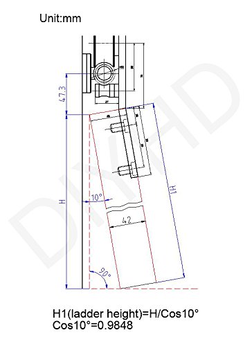 Diyhd Sld-13Ft Sliding Hardware Rolling Library Kit(No Ladder), 13Ft, Stainless Steel #TOP5