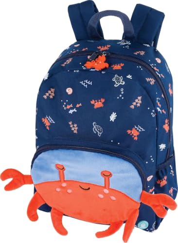 Oberthur - 1 Sac à Dos Maternelle Bleu Doudou Crabe - Dimension 30 x 12 x 22 cm
