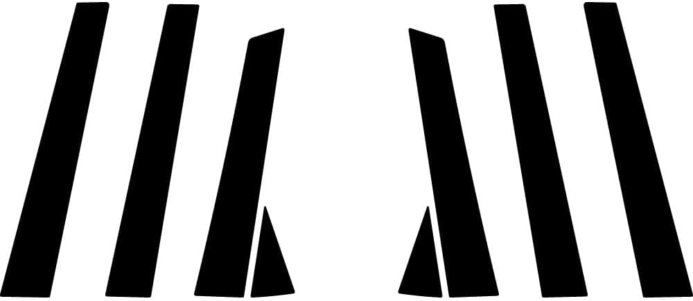 Rvinyl Pillar Post Pre Cut Window Trim Kits in Gloss Black Compatible with Nissan Murano 2009-2014 - Adhesive Backs