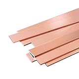 T2 Copper Flat Bar Straight Rod, High Conductivity and Corrosion Resistant Craft Copper Bar for Electrical and Industrial Use(1.2mm*15mm*1000mm)