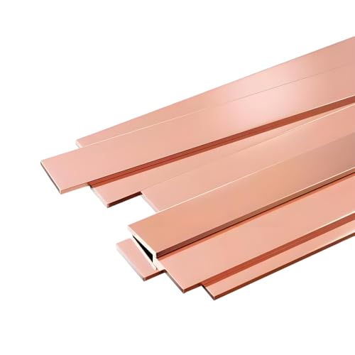 T2 Copper Flat Bar Straight Rod, High Conductivity and Corrosion Resistant Craft Copper Bar for Electrical and Industrial Use(1.2mm*15mm*1000mm)