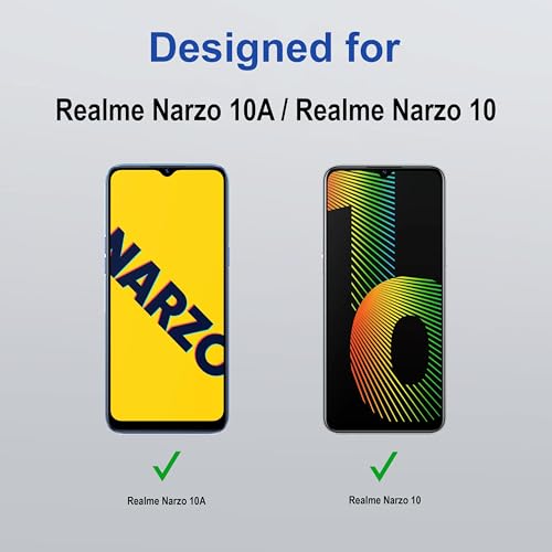 Image of ZAP CASE HD Plus Tempered Glass Screen Protector Compatible For Realme Narzo 10A (Black) Edge To Edge Coverage With Easy Installation Kit