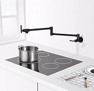 MAX Faucets - Pot Filler Faucet Double Handle Commercial Wall Mounted 26" with Accessories Matte Black Finish