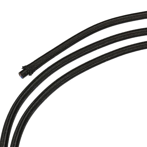 MECCANIXITY Twisted Cloth Covered Wire 2 Core 18AWG 5m/16.4ft, Vintage Woven Fabric Electrical Cable for Pendant Light DIY Project,Black