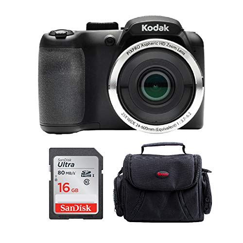 Kodak PIXPRO AZ252 Astro Zoom 16MP Digital Camera (Black) with 16GB SD Card