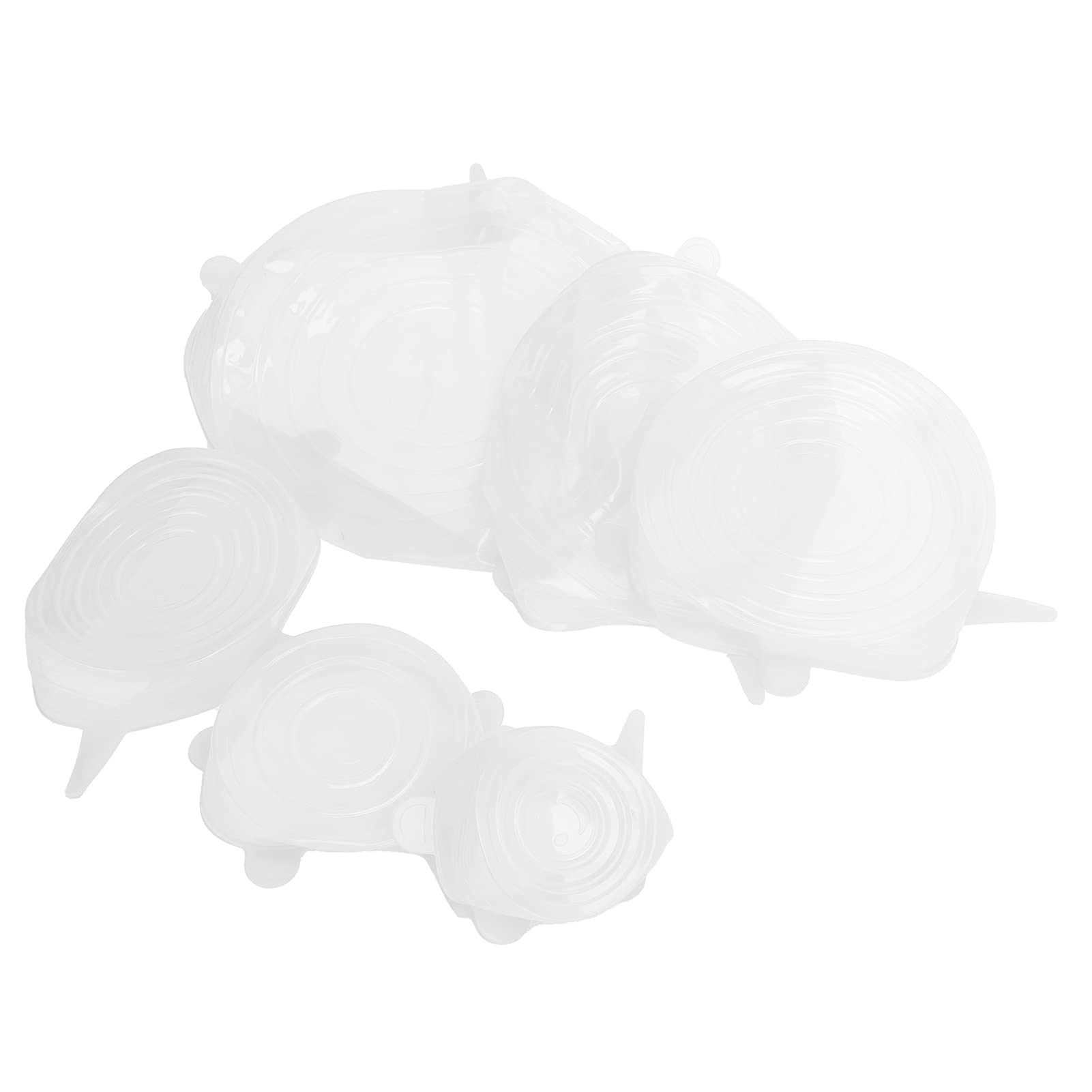 Ejoyous 6 Pezzi di Coperchi per Alimenti, Set di Coperchi Sigillanti per Alimenti, Elastici in Silicone per Uso Alimentare in 6 Misure, Riutilizzabili per Ciotole, Tazze, Lattine, Frutta e Avanzi,
