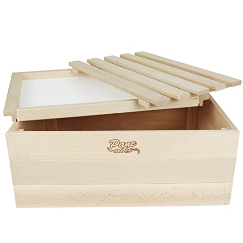 Caja porta pan de madera con tapa, recipiente para almacenar bebidas con bandeja...