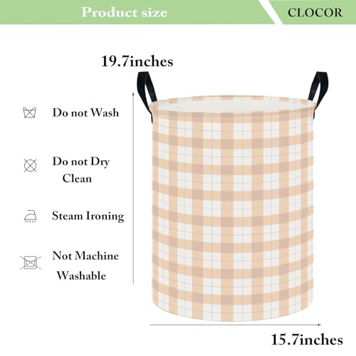 Image of CLOCOR Large Laundry Basket,Waterproof Fabric Storage Container,Room Decor,Gift Basket（Yellow Grid