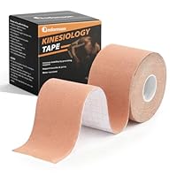 Adamson Kinesiotape – Cinta Kinesiología 5 cm x 5 m – Elástica, Sin Látex, Resistente al Agua - Soporte Muscular y Articular – 1 Rollo Beige – Entrenamiento & Recuperación