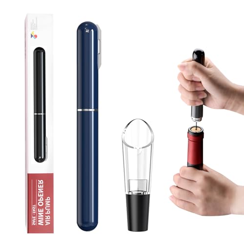 FBBULES Juegos de Accesorios para Vino Profesional, Sacacorchos de Aire a Presión, Aireador, Abridor Botellas, Abridor Comprimido, Amantes Del Vino Regalo Set