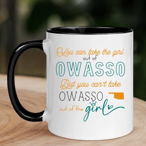 Owasso OK Mug Long Distance Accent Mug 11 oz Black - You Can Take The Girl Out Of Owasso...