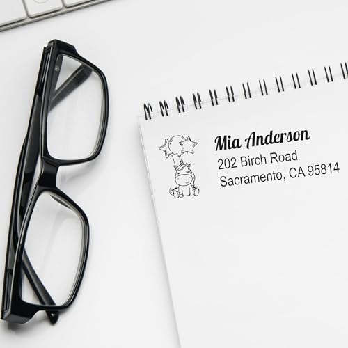 Ethereal Rainbowsky Unicorn Slim Pre-Inked Address Stamp - Custom Stamper