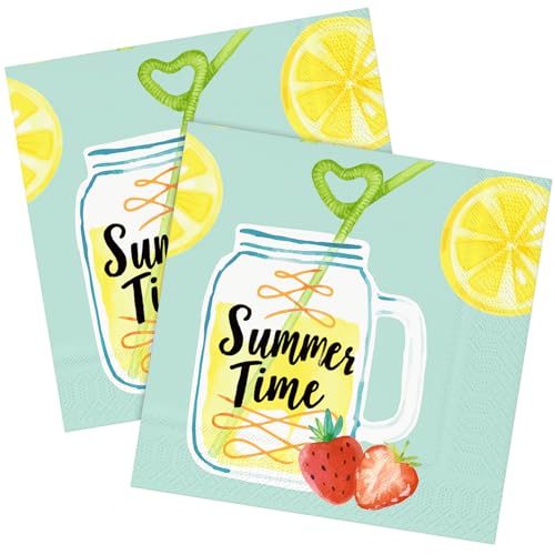 Servietten Sommerzeit 50 Stück Party Papierservietten 33 x 33 cm