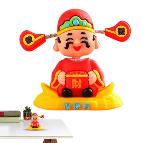 God of Wealth Bobblehead, Shaking Fortune God Decoration, Creative Car Bonsai Dancing Toy, Festive Car Interior Doll Decoration 