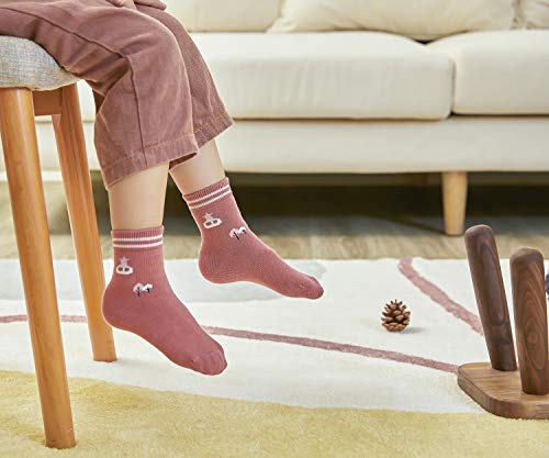 HowJoJo Boys Cotton Crew Socks Kids Seamless Toe Socks Colorful Athletic Quarter Socks3