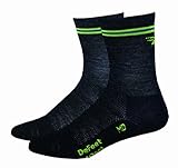 DeFeet Men's Lime Hi-Top Sock, Charcoal, X-Large
