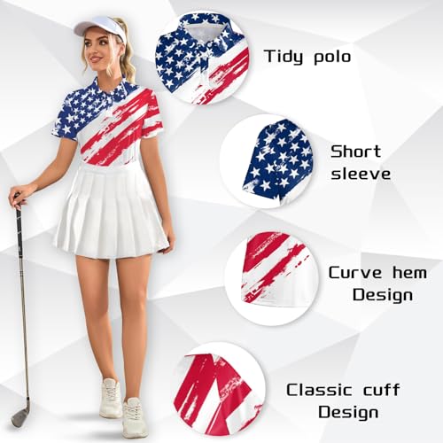 Womens Polo Shirts Hawaiian Golf Shirts Short Sleeve Moisture Wicking Quick Dry Athletic Sport Golf Outfit for Women4