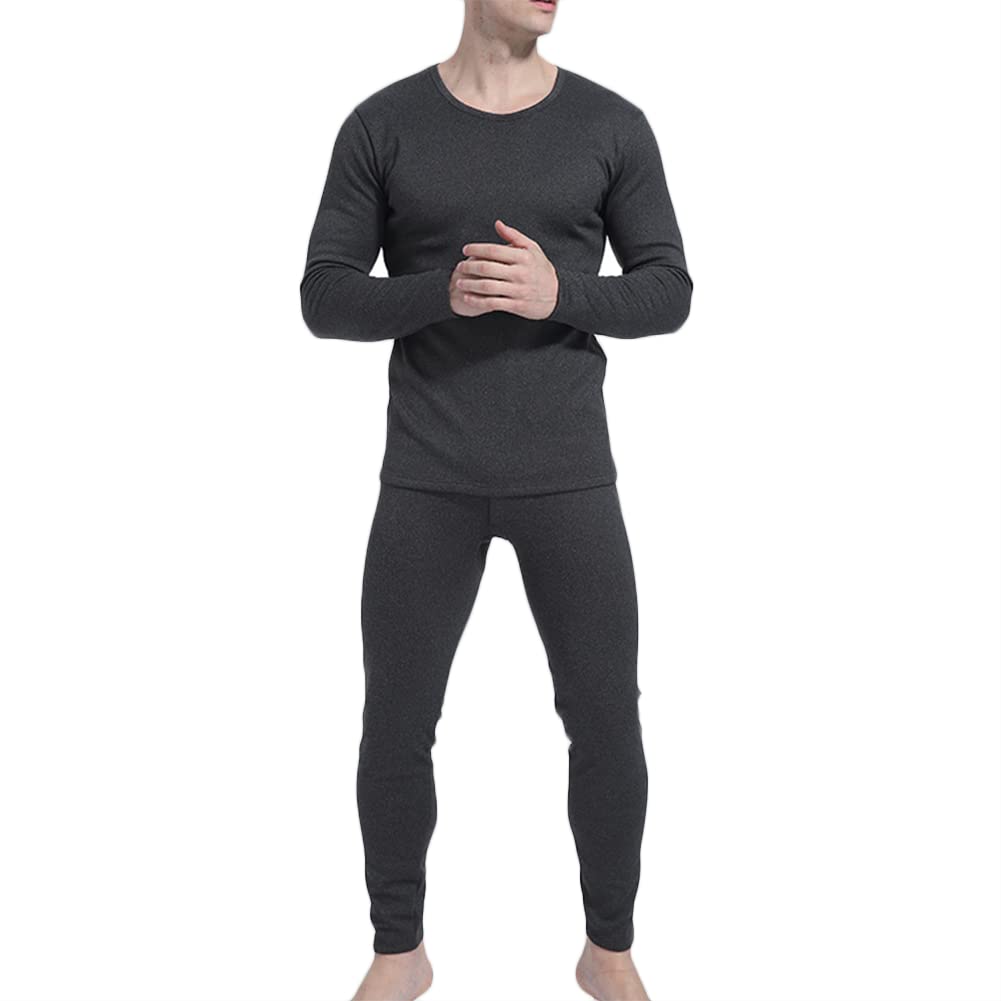 Men's Fleece Thermal Underwear Set Ultra Soft Midweight Long Johns Top & Bottoms para Clima Frío L-4XL
