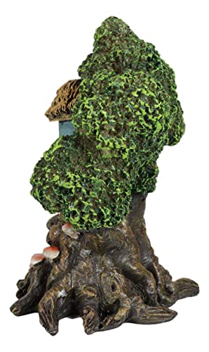 Ebros Whimsical Forest Ent Greenman Cottage Blue Nook Tree House Statue With Mushroom Conk Steps 6.5" High As Fairy Garden Treehouse Accessory Decor For Home Collectible Figurine #TOP7