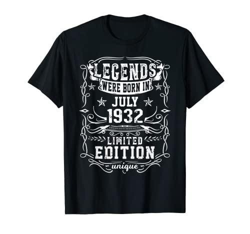 Cumpleaños Julio 1932 Edición Limitada Regalo Legend July Camiseta