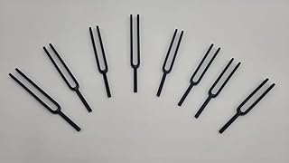 Blue Steel Harmonic Set of 8 Tuning Fork Set with Mallet and Bag