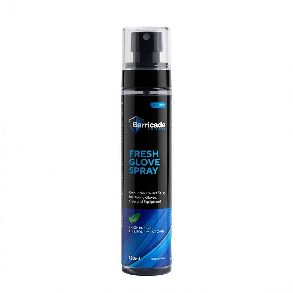 barricade Boxing Glove Deodoriser Spray 120ml – Odour Neutralising Sports Gear Spray for Gloves, Shoes & Gym Equipment – Quick Absorbing, Non-Sticky