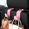 4 Ganchos para Reposacabezas de Auto Soportan 55 Libras Organizador de Asiento para Bolsas | Material ABS Duradero, Rotación 360°, Perchero para Auto para Mochila Paraguas Botella de Agua Abrigo Carteras Bolsos Comestibles, Rosa 4