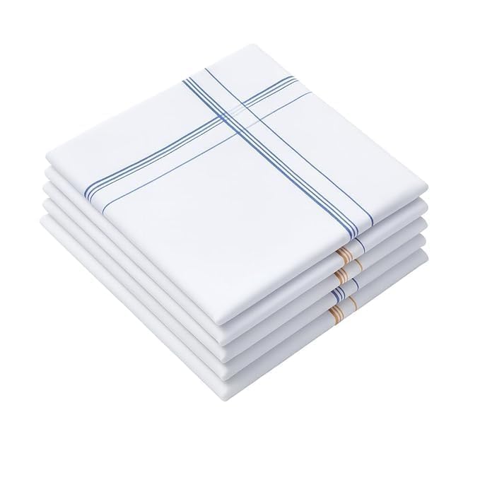 Image of Aenon Fashion is my passion Men's Cotton Handkerchief Set | Soft & Absorbent Hanky for Men | 100% Pure Cotton, Medium Size, Everyday Use | Premium Washable Pocket Hankies for Office, Travel & Gift