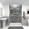 Transolid TWKE603696-KI63G Titan 60-in x 36-in x 96-in Eco Shower Wall Kit, Maelstrom Grey (Glossy)