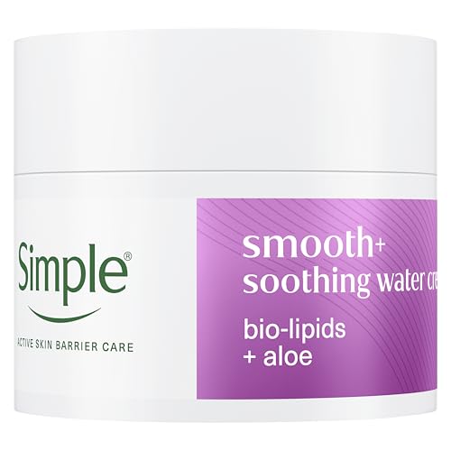 Simple Soothing Water Face Cream - With Bio-Lipids & Aloe- Hydrates & Soothes Dry, Sensitive Skin for 24 hours & Strengthens the Skin Barrier for Healthier,Stronger Skin 50 ml