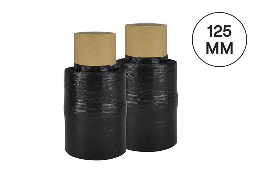 DRW Film Noir d'emballage Petit 12 bobines 125 mm x 23 m