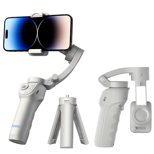 Royal Led Stabilizzatore Gimbal per Smartphone a 3 Assi, Tracciamento Volto, Treppiede, Connettibile, Perfetto per Video Live, Youtube, TikTok, Riprese professionali, Reels