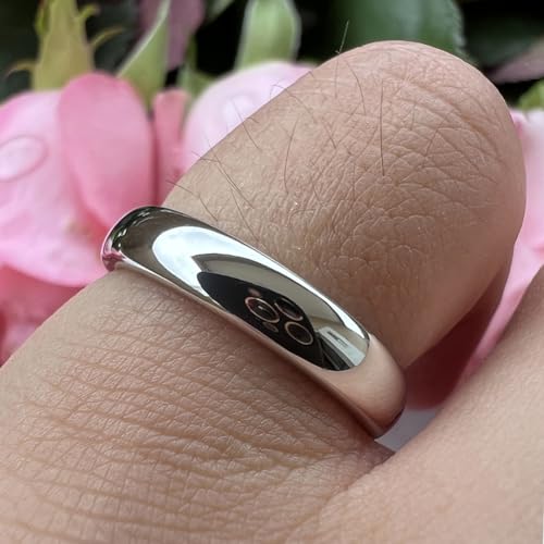 Image of TUTISS 2mm 3mm 4mm 5mm 6mm 7mm 8mm 10mm White Tungsten Rings for Men Women Engagement Wedding Bands Domed Polished Shiny Comfort Fit
