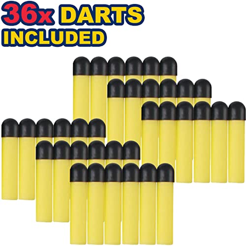 6 Pack Mini Foam Dart-Firing Blasters Micro Toy Guns With 36 Darts - Multi Pack Nerf Compatible Bulk Party Favors Supplies For Kids #TOP4