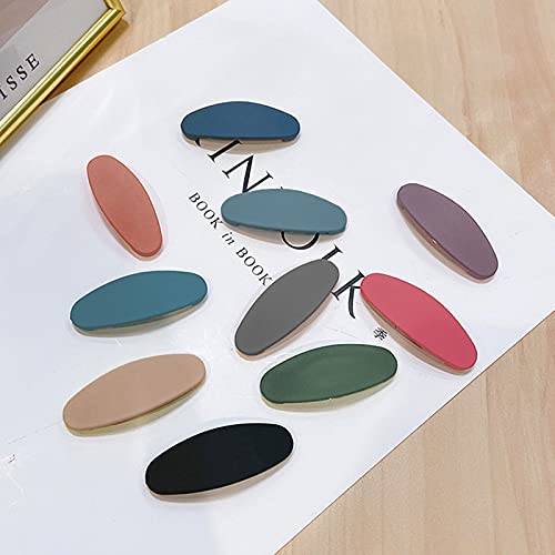 Hifumi Hair Clips For Women Hair Accessories (10 Pcs)Snap Hair Clips, Hair Barrettes, Matte Texture, For Girls (Oval_A) #TOP1