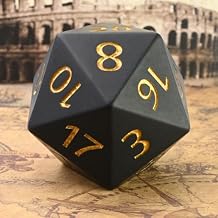 Giant D20 Dice,Resin Big d20 with Velvet Pouch for DND,RPG, MTG Tabletop Games Black