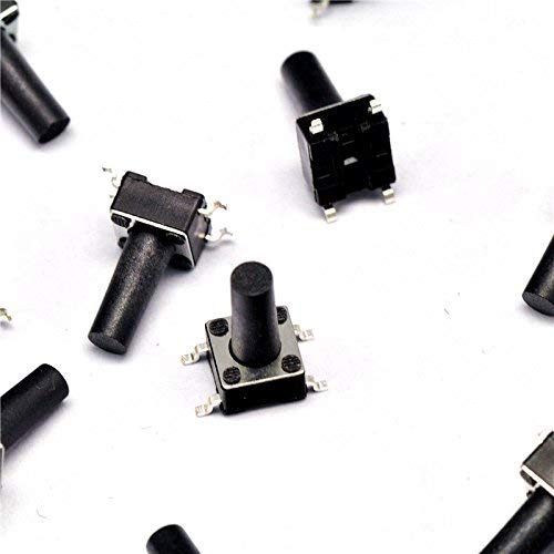 UIOTEC 100PCS 6 * 6 * 12MM 4 6 * 6 * 12H Push Button Switches SMD-4 Tactile Switches Push Button Tact Switch 6x6x12mm Micro Switch