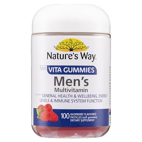 Nature's Way Men's Multi-Vitamin Vita 100 Gummies, Men's Multivitamin Gummies, Nature's Way Vita Gummies, 100 Count, Energy & Immune Support, Heart & Nervous System Health, Bone Strength, Reproductive Health, Daily Supplement