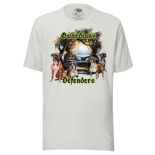 Awake Republic Boxer T-Shirt 100% Cotton - Guardians and Defenders Series (US, Alpha, Large, Regular, Regular, Silver)