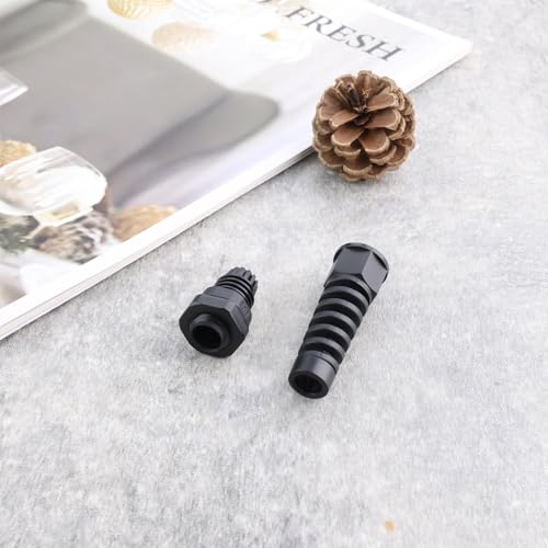 Miniatura 7 de Vgol 10 Prensaestopas Pg7 Ip68 De Color Negro De Nailon Resistente Al Agua De 3 A 6,5 Mm Con Contratuerca Ajustable Y Protección Contra Tensión Para La Fijación De Cables