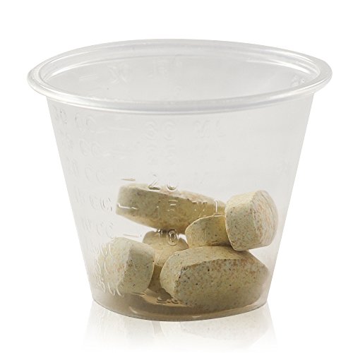 Small Plastic Disposable Medicine Cups: 1 Ounce Measuring/Mixing Cups With Graduated Ml, Dram, Cc, Tbsp & Fl Oz Measurement Markings For Pill, Epoxy, Resin & Liquid/Powder Medication - 300 Cup Set #TOP3