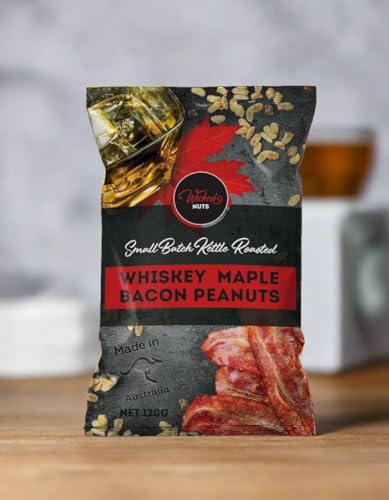 Wicked Nuts - Gluten Free, Dairy Free - Alcohol Infused Peanuts (120g, Whiskey Maple Bacon Peanuts)